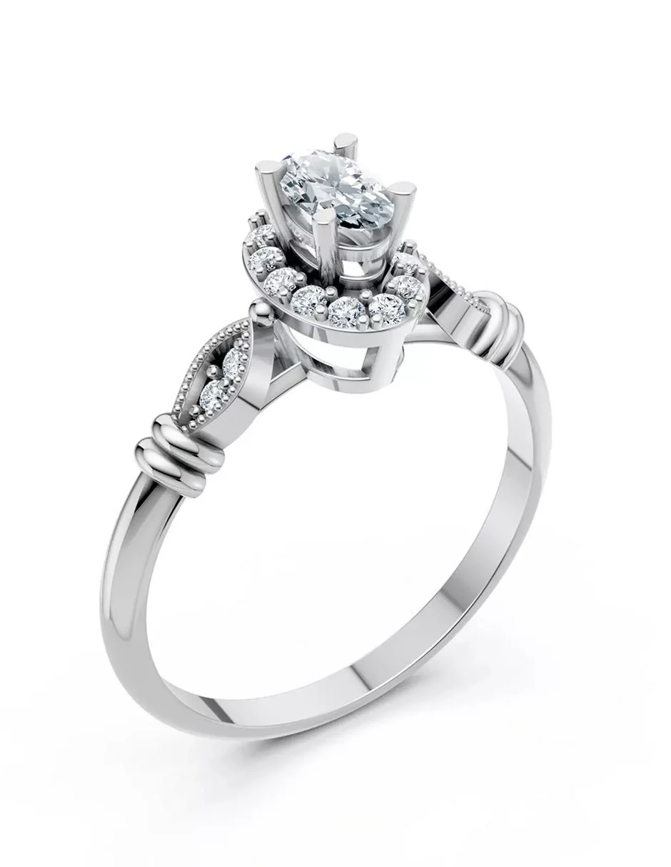 Anillo de Compromiso - halo - AMORE580-OV-CZ - Image 3