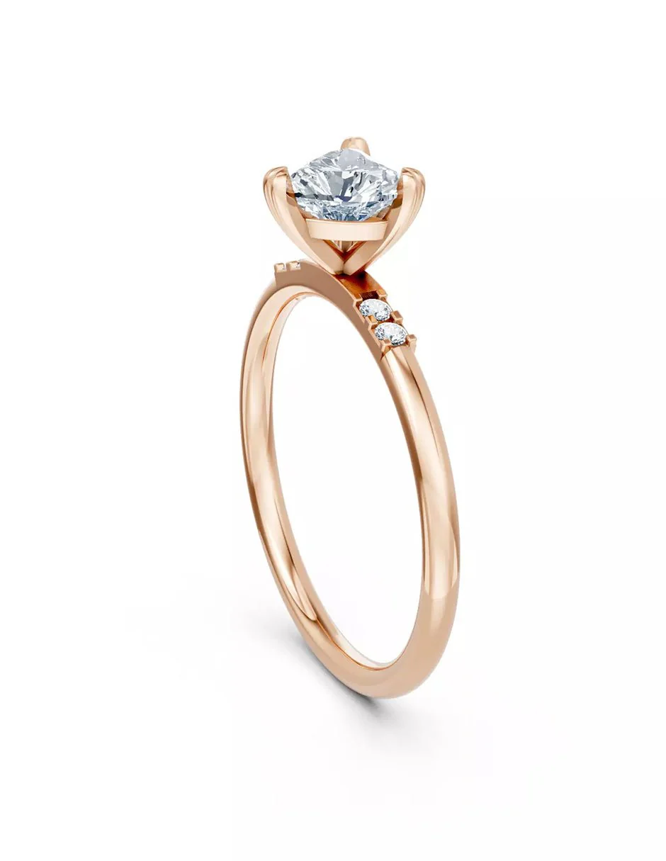 Anillo de Compromiso - piedras laterales - AMORE582-HE-CZ - Image 12