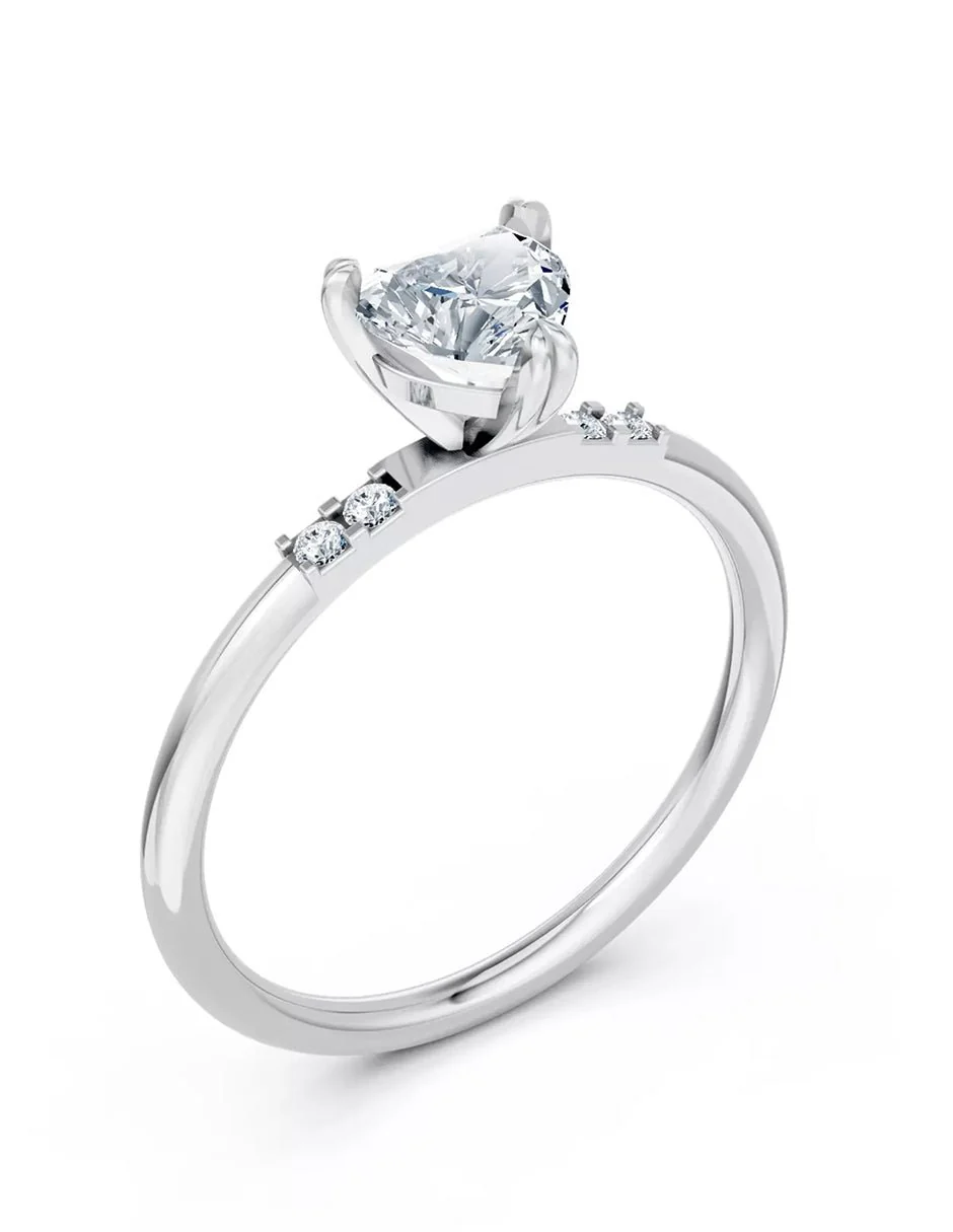 Anillo de Compromiso - piedras laterales - AMORE582-HE-CZ - Image 3
