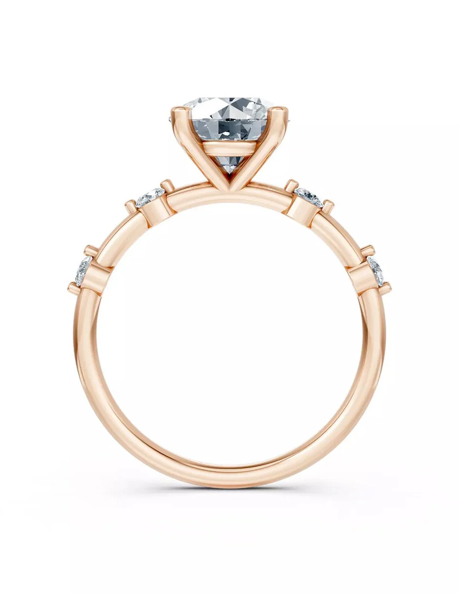 Anillo de Compromiso - piedras laterales - AMORE583-RD-CZ - Image 10