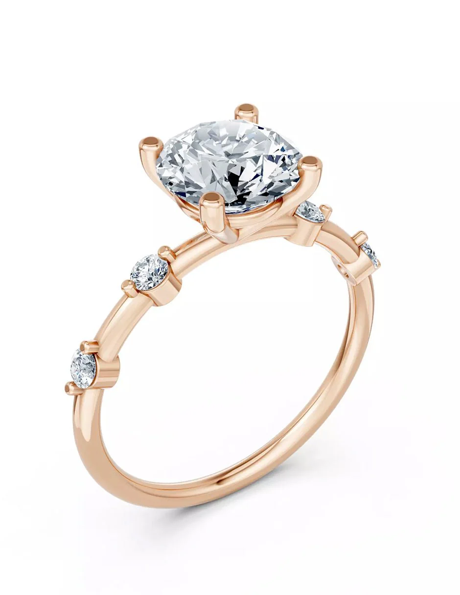 Anillo de Compromiso - piedras laterales - AMORE583-RD-CZ - Image 11