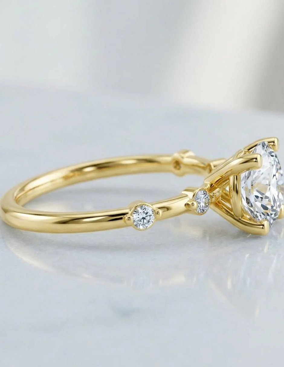 Anillo de Compromiso - piedras laterales - AMORE583-RD-CZ - Image 17