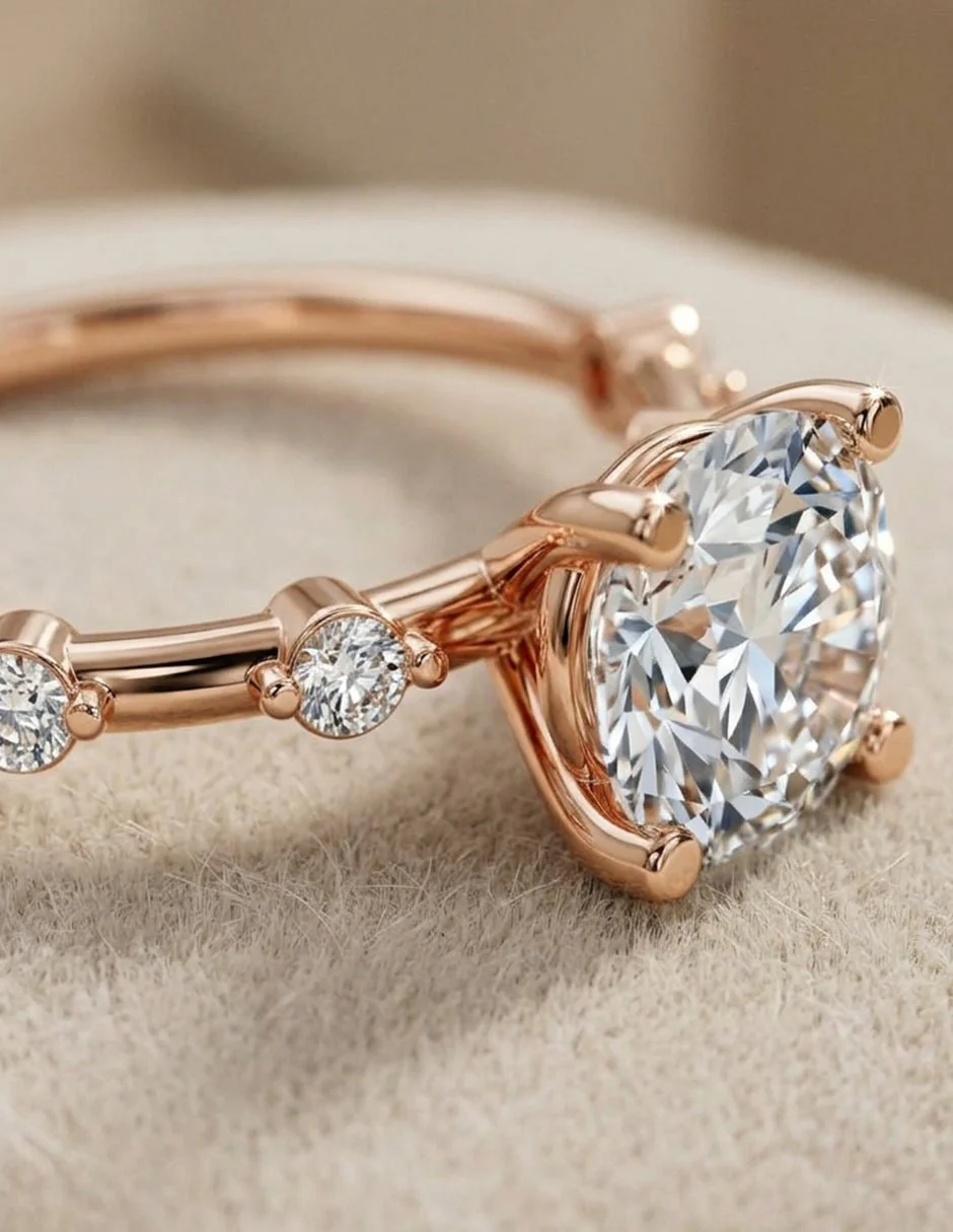 Anillo de Compromiso - piedras laterales - AMORE583-RD-CZ - Image 18