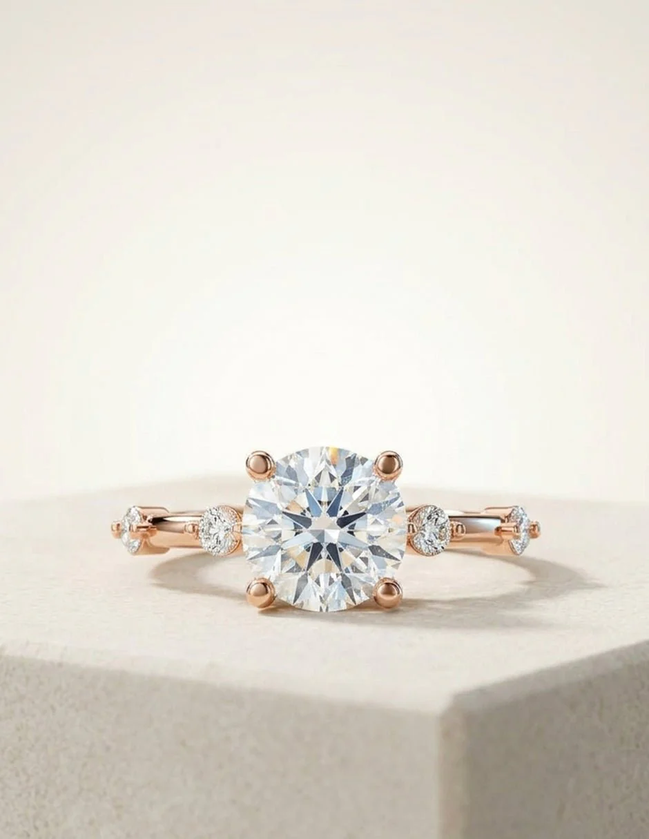 Anillo de Compromiso - piedras laterales - AMORE583-RD-CZ - Image 19