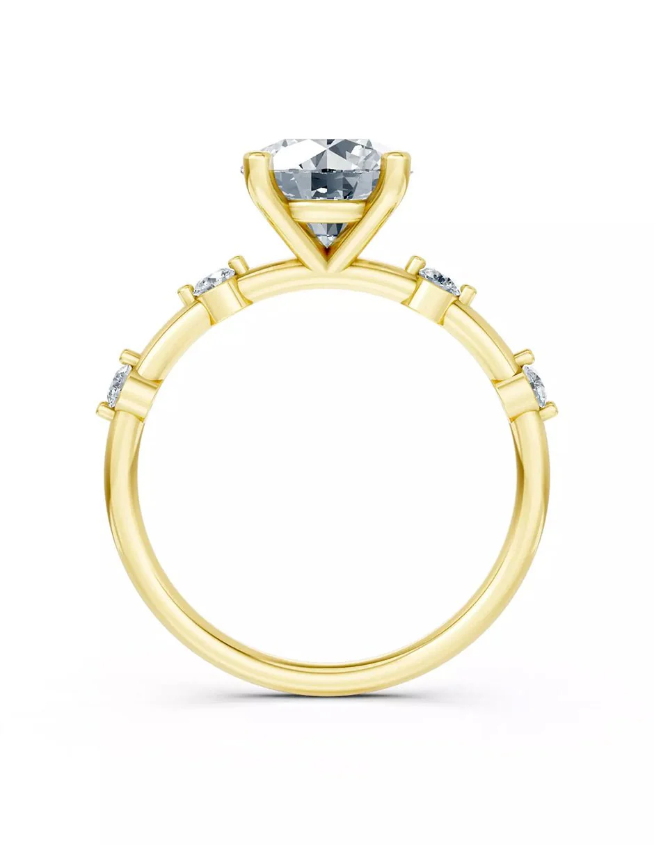 Anillo de Compromiso - piedras laterales - AMORE583-RD-CZ - Image 6
