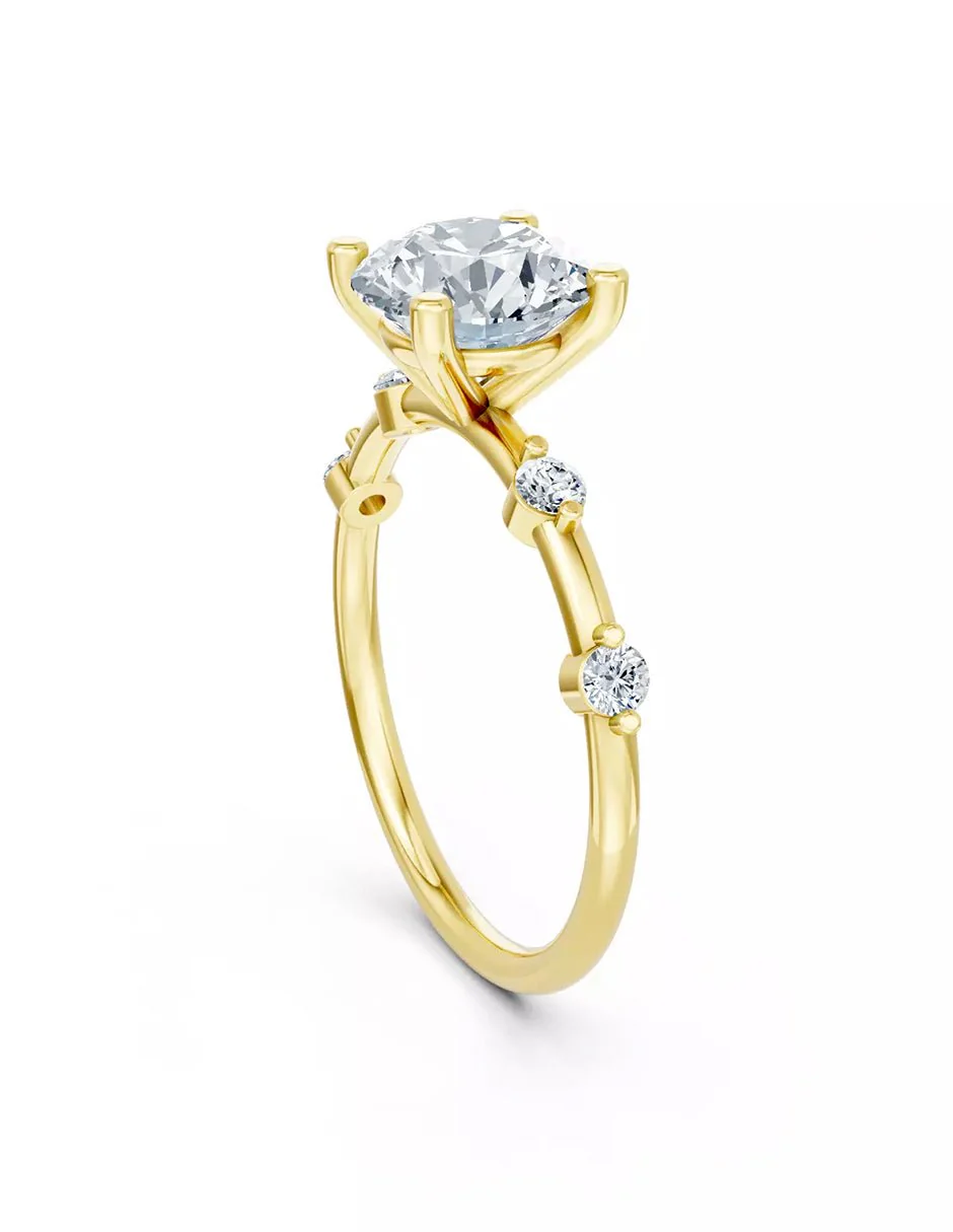 Anillo de Compromiso - piedras laterales - AMORE583-RD-CZ - Image 8