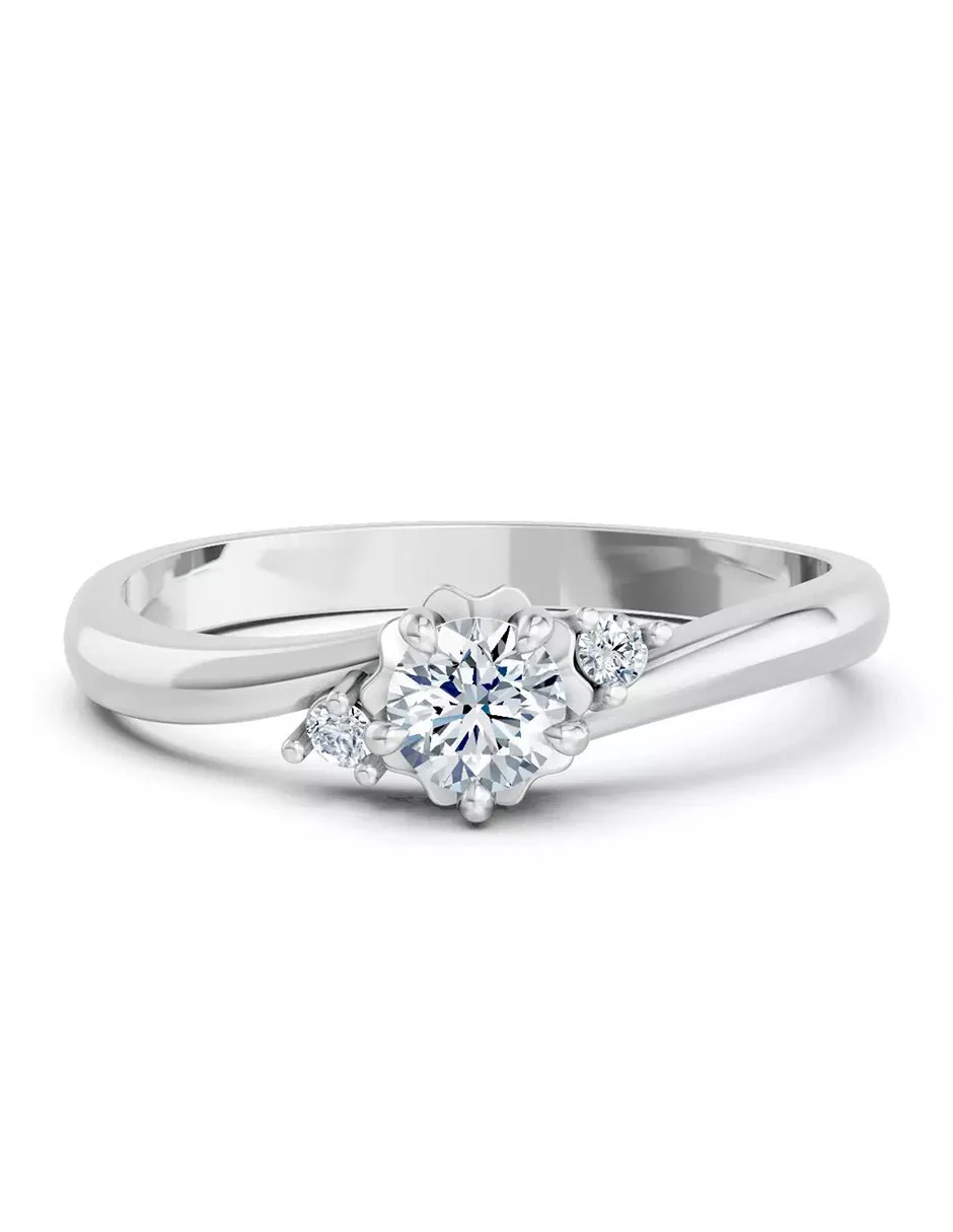 Anillo de Compromiso - piedras laterales - AMORE586-RD-CZ