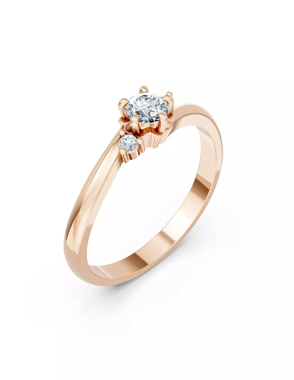 Anillo de Compromiso - piedras laterales - AMORE586-RD-CZ - Image 11