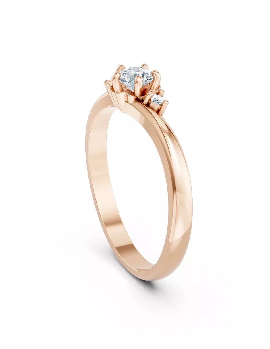 Anillo de Compromiso - piedras laterales - AMORE586-RD-CZ - Image 12