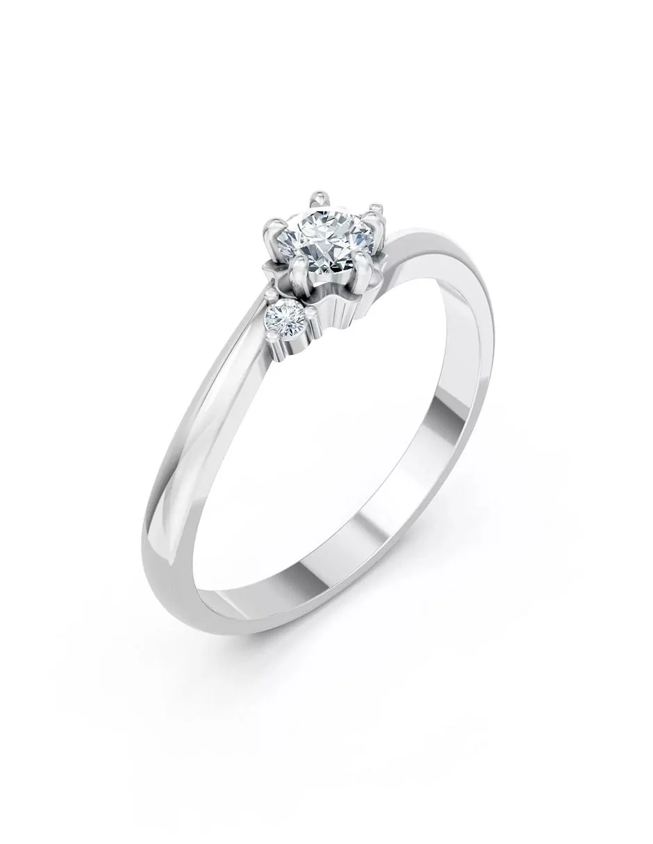 Anillo de Compromiso - piedras laterales - AMORE586-RD-CZ - Image 3
