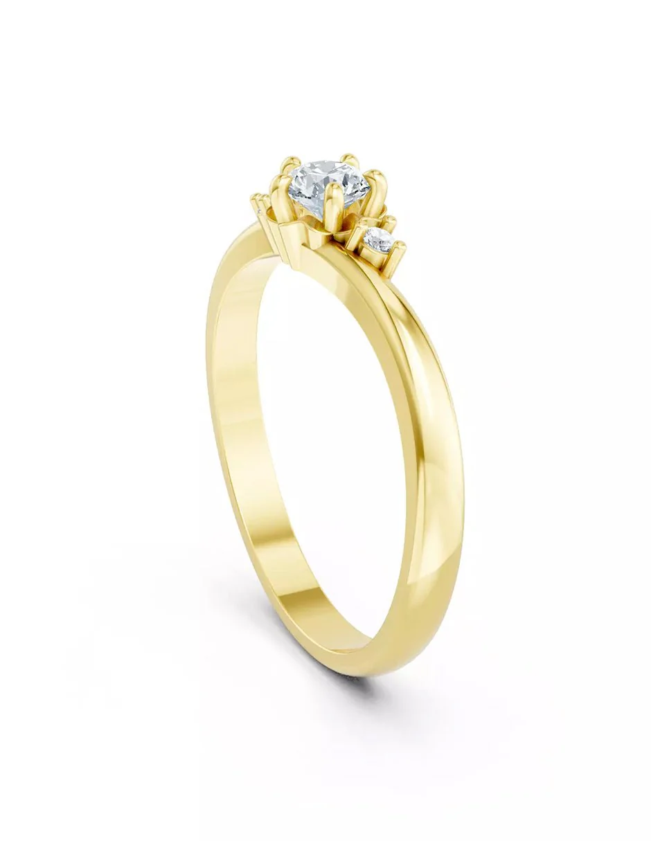 Anillo de Compromiso - piedras laterales - AMORE586-RD-CZ - Image 8