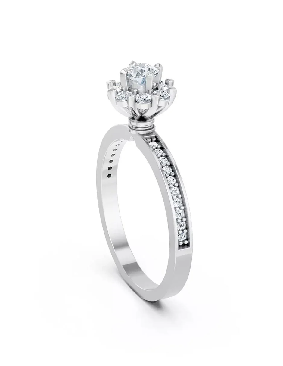 Anillo de Compromiso - halo - AMORE587-RD-CZ - Image 4