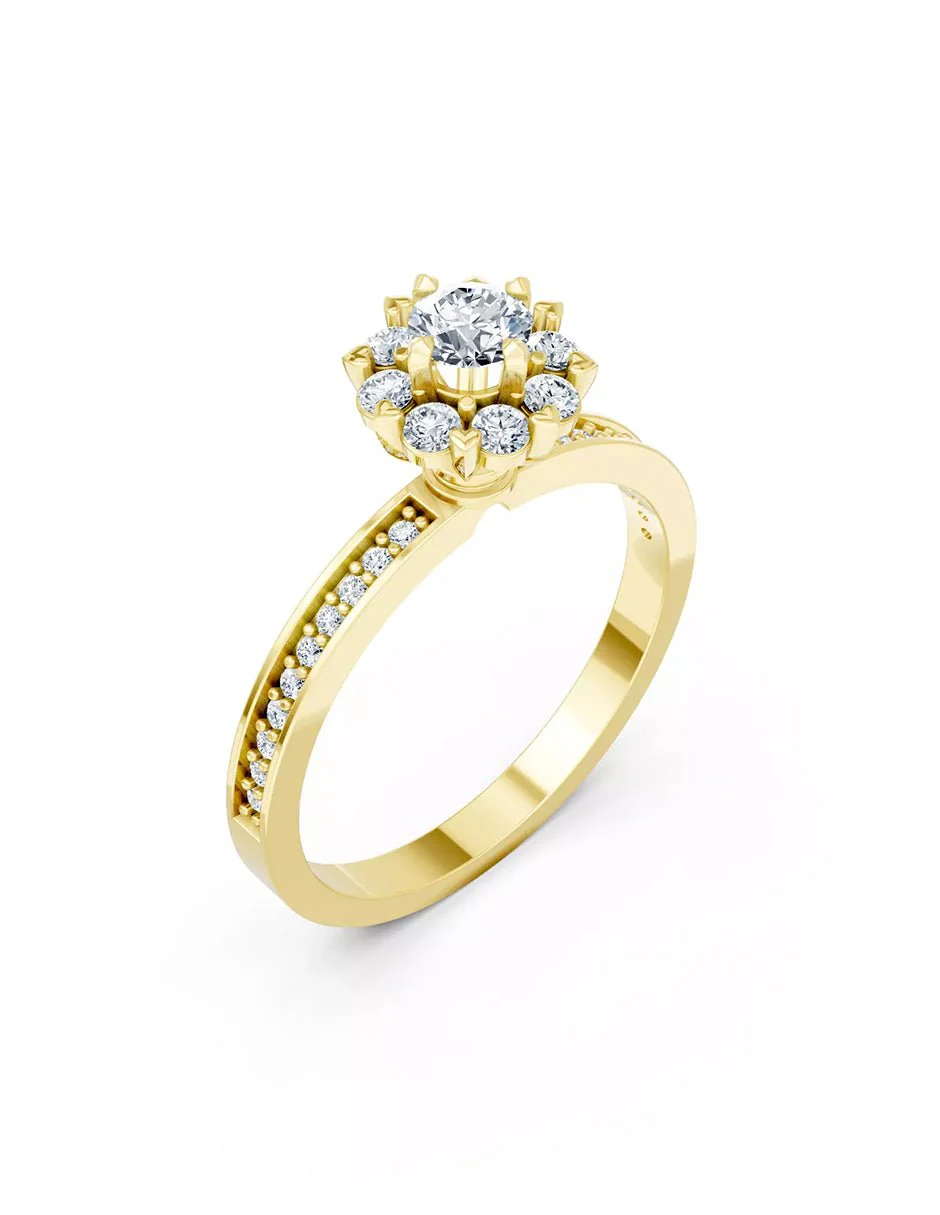 Anillo de Compromiso - halo - AMORE587-RD-CZ - Image 7