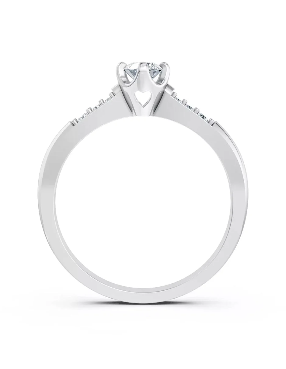 Anillo de Compromiso - piedras laterales - AMORE588-RD-CZ - Image 2