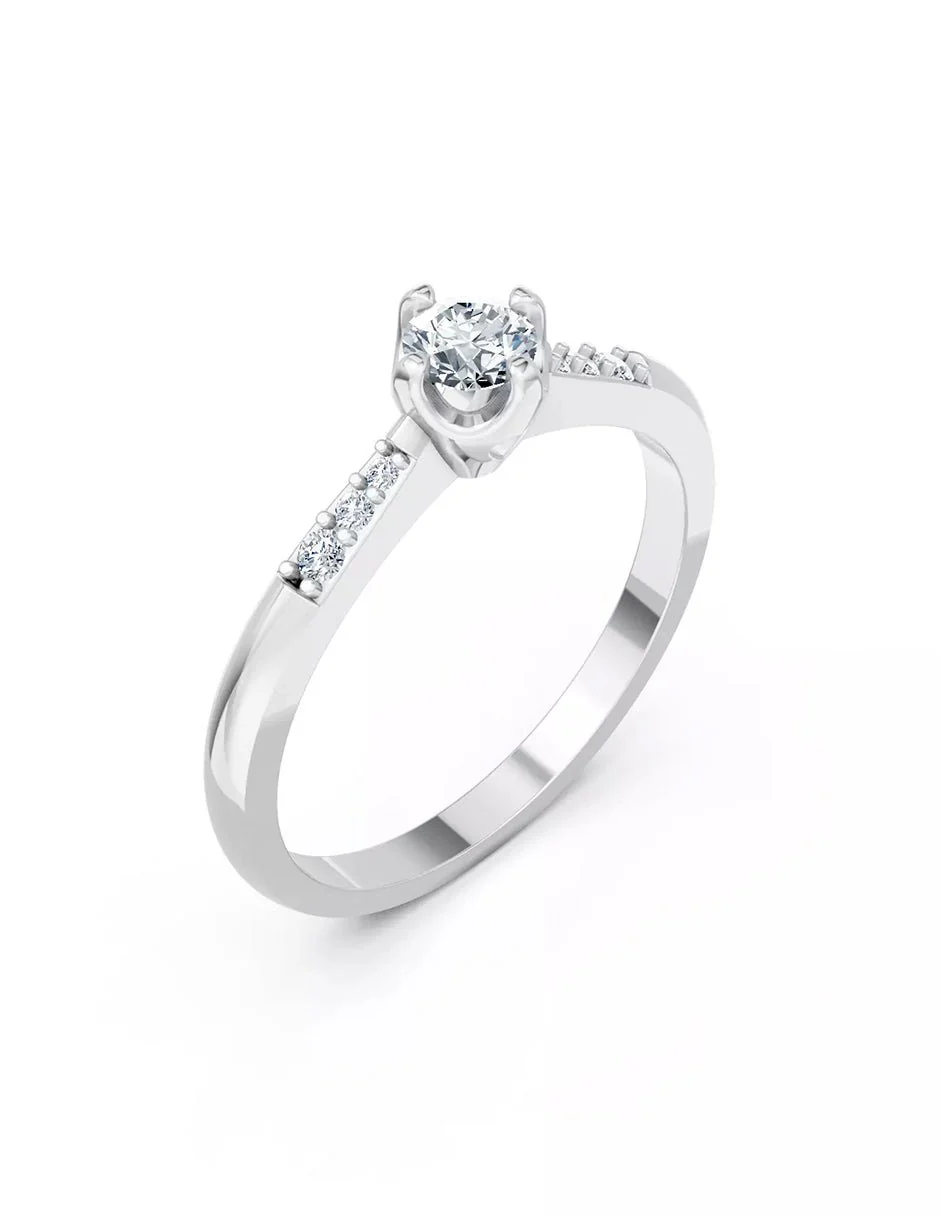 Anillo de Compromiso - piedras laterales - AMORE588-RD-CZ - Image 3
