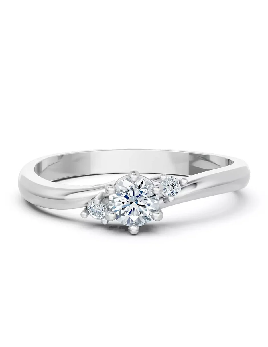 Anillo de Compromiso - piedras laterales - AMORE590-RD-CZ