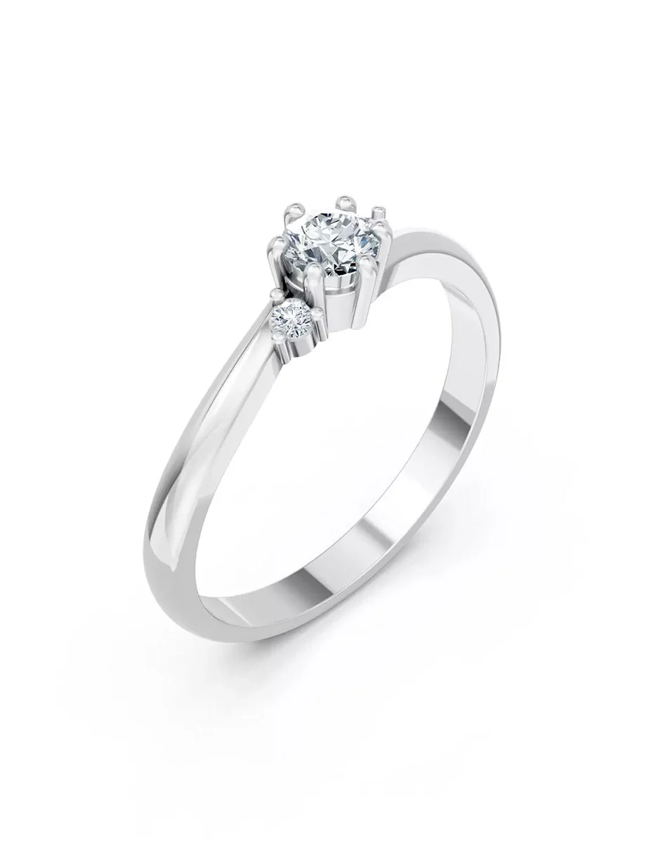 Anillo de Compromiso - piedras laterales - AMORE590-RD-CZ - Image 3