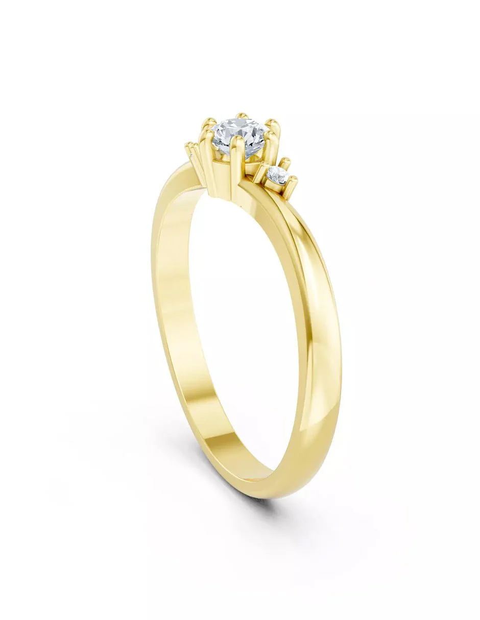 Anillo de Compromiso - piedras laterales - AMORE590-RD-CZ - Image 8