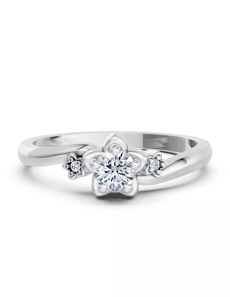 Anillo de Compromiso - piedras laterales - AMORE591-RD-CZ