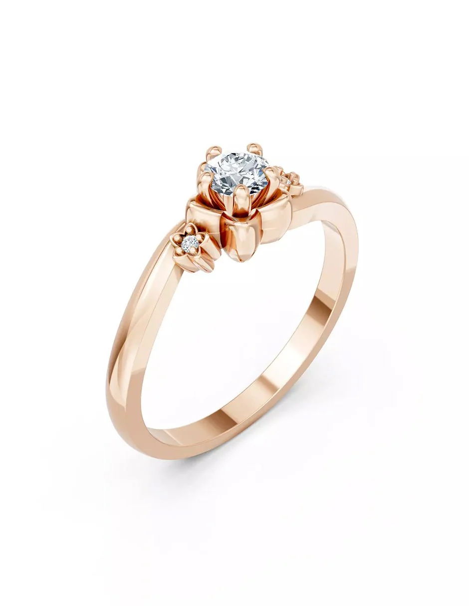 Anillo de Compromiso - piedras laterales - AMORE591-RD-CZ - Image 11