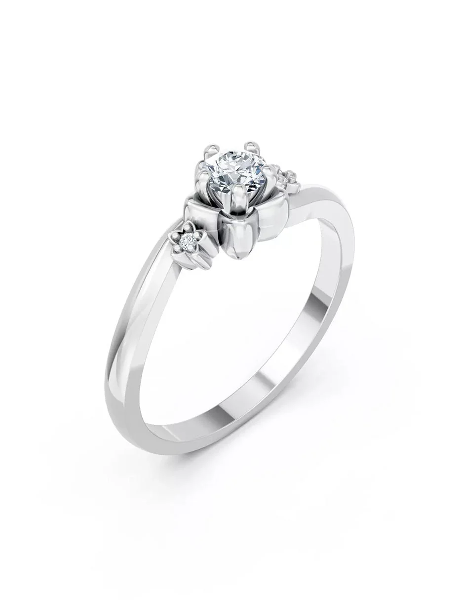 Anillo de Compromiso - piedras laterales - AMORE591-RD-CZ - Image 3