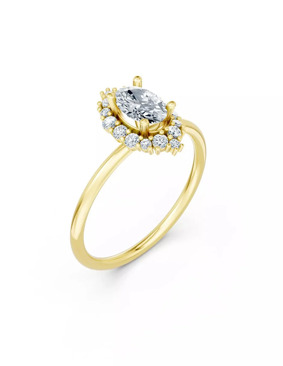 Anillo de Compromiso - halo - AMORE593-OV-CZ - Image 7
