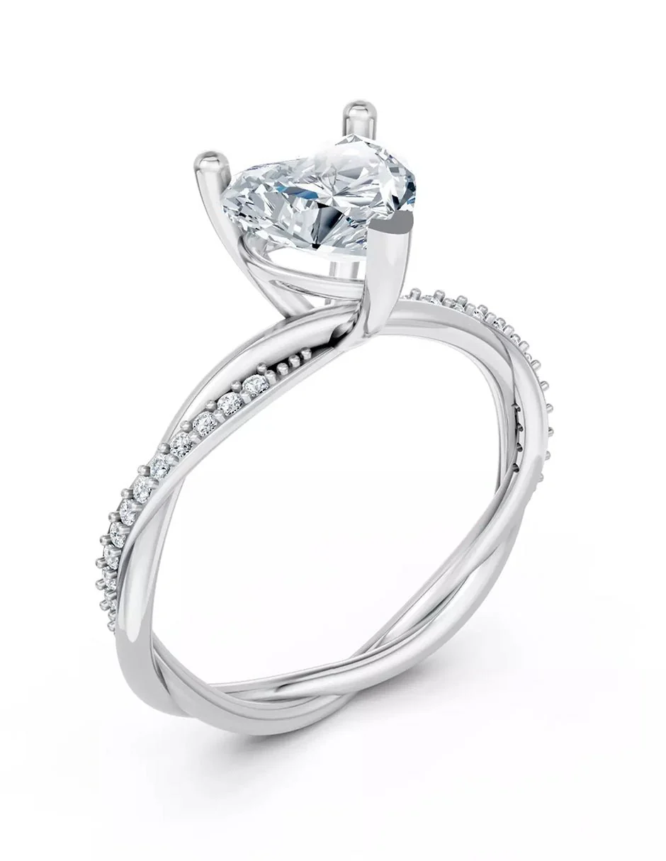 Anillo de Compromiso - pavé - AMORE595-HE-CZ - Image 3