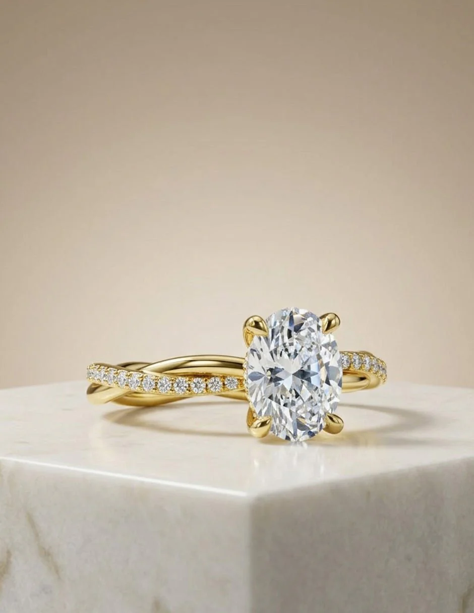 Anillo de Compromiso - pavé - AMORE595-OV-CZ - Image 15