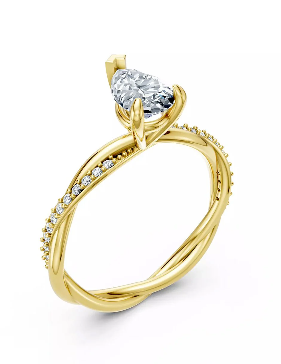 Anillo de Compromiso - pavé - AMORE595-PE-CZ - Image 7