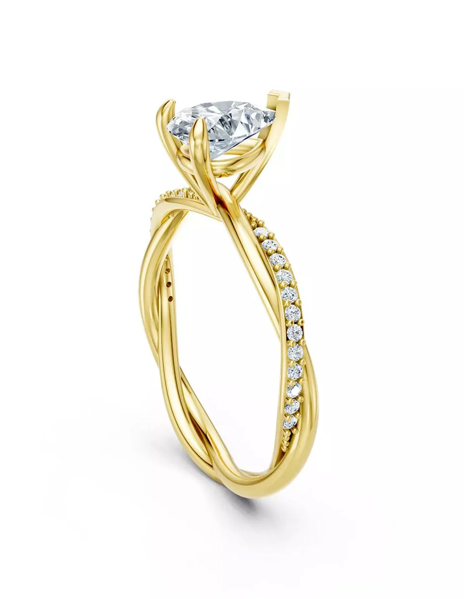 Anillo de Compromiso - pavé - AMORE595-PE-CZ - Image 8