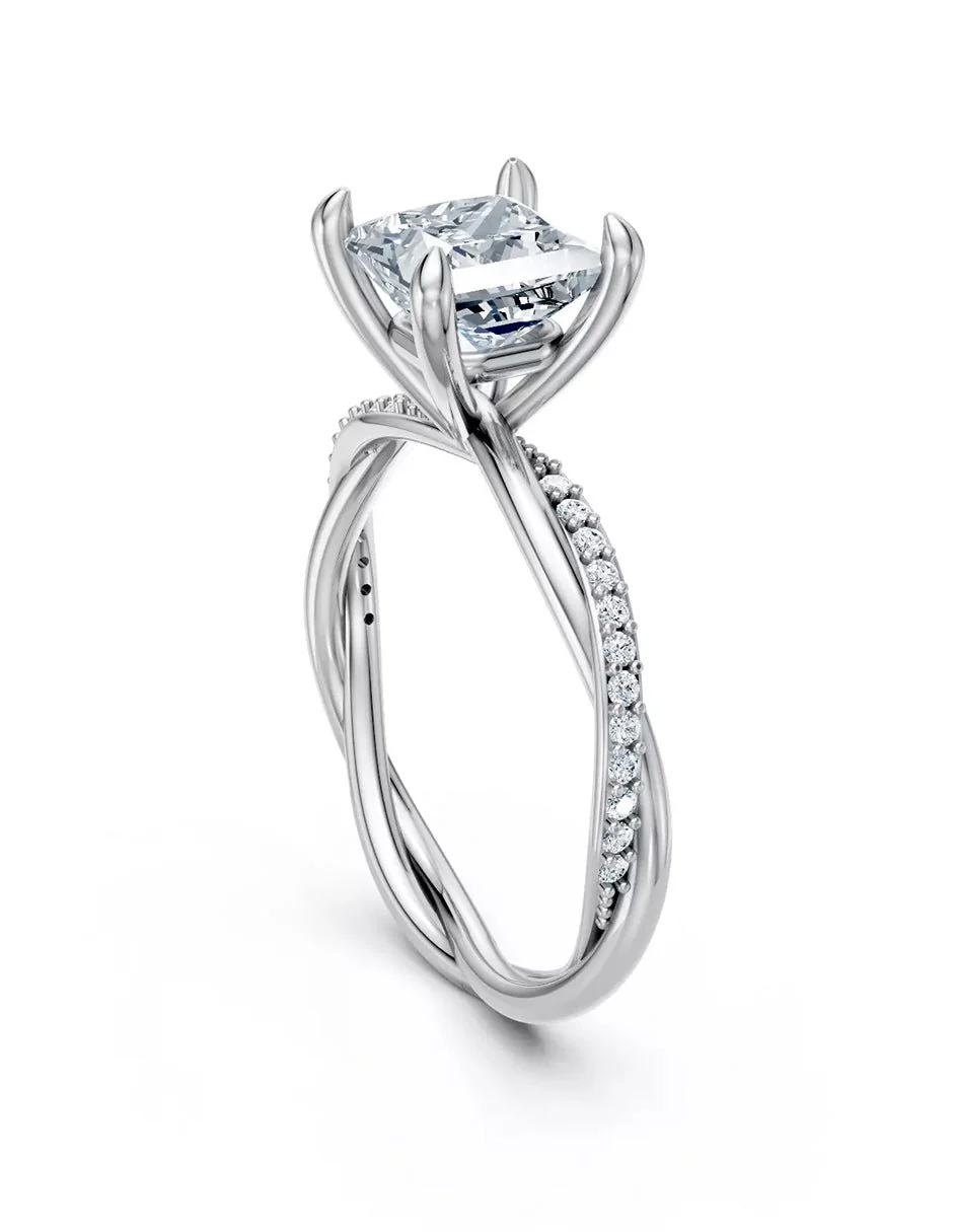 Anillo de Compromiso - pavé - AMORE595-PR-CZ - Image 4