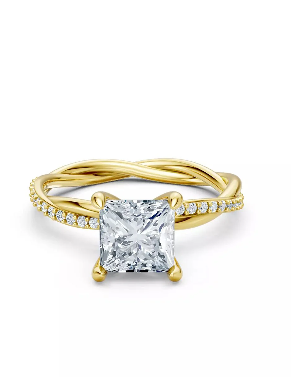 Anillo de Compromiso - pavé - AMORE595-PR-CZ - Image 5