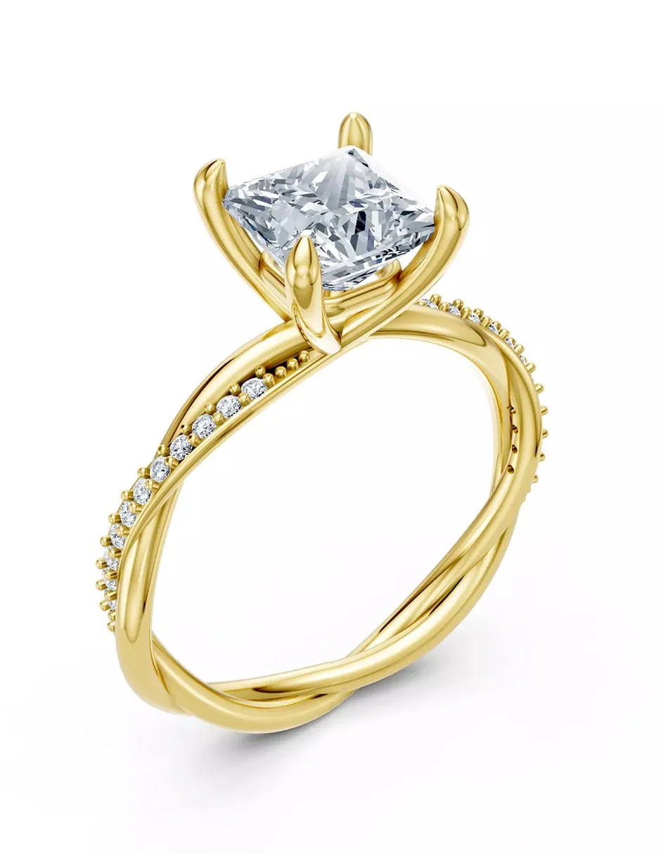 Anillo de Compromiso - pavé - AMORE595-PR-CZ - Image 7