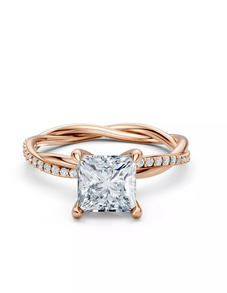 Anillo de Compromiso - pavé - AMORE595-PR-CZ - Image 9
