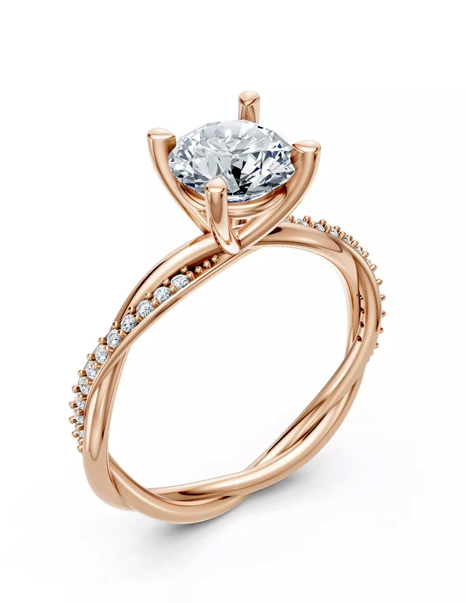 Anillo de Compromiso - pavé - AMORE595-RD-CZ - Image 11