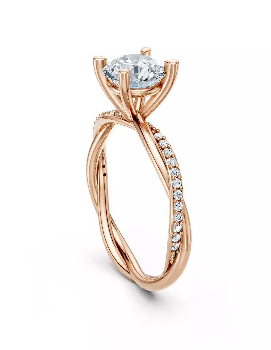 Anillo de Compromiso - pavé - AMORE595-RD-CZ - Image 12