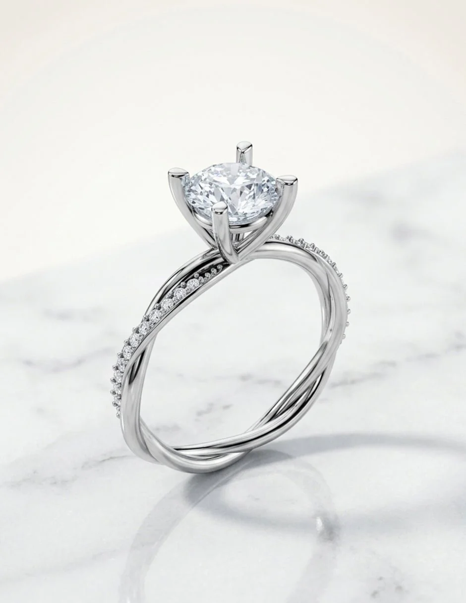 Anillo de Compromiso - pavé - AMORE595-RD-CZ - Image 13