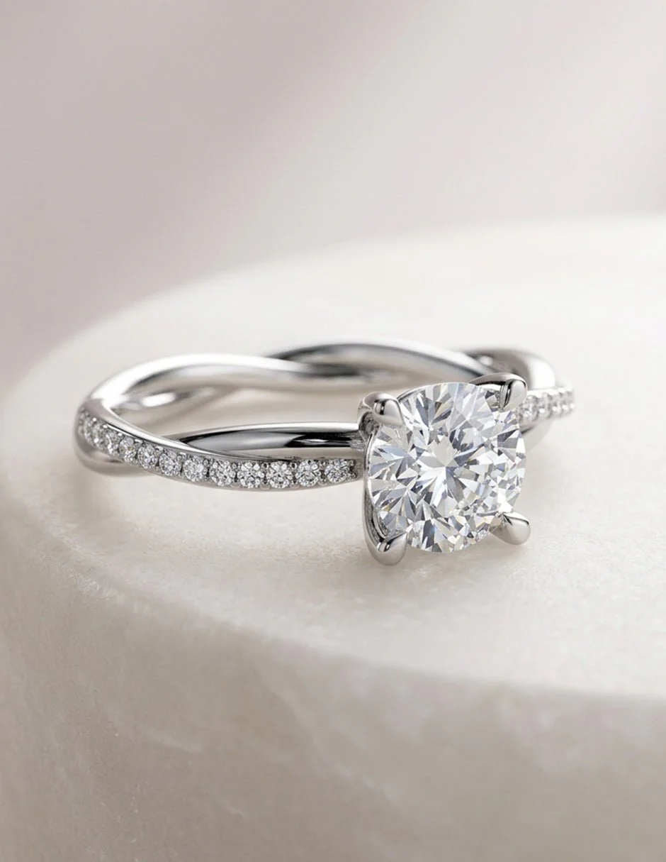 Anillo de Compromiso - pavé - AMORE595-RD-CZ - Image 14