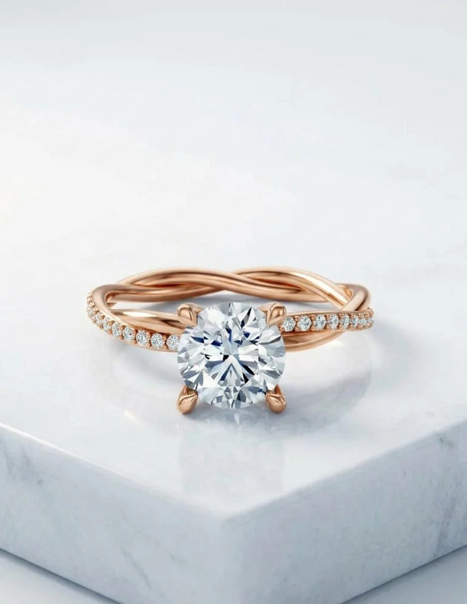 Anillo de Compromiso - pavé - AMORE595-RD-CZ - Image 18