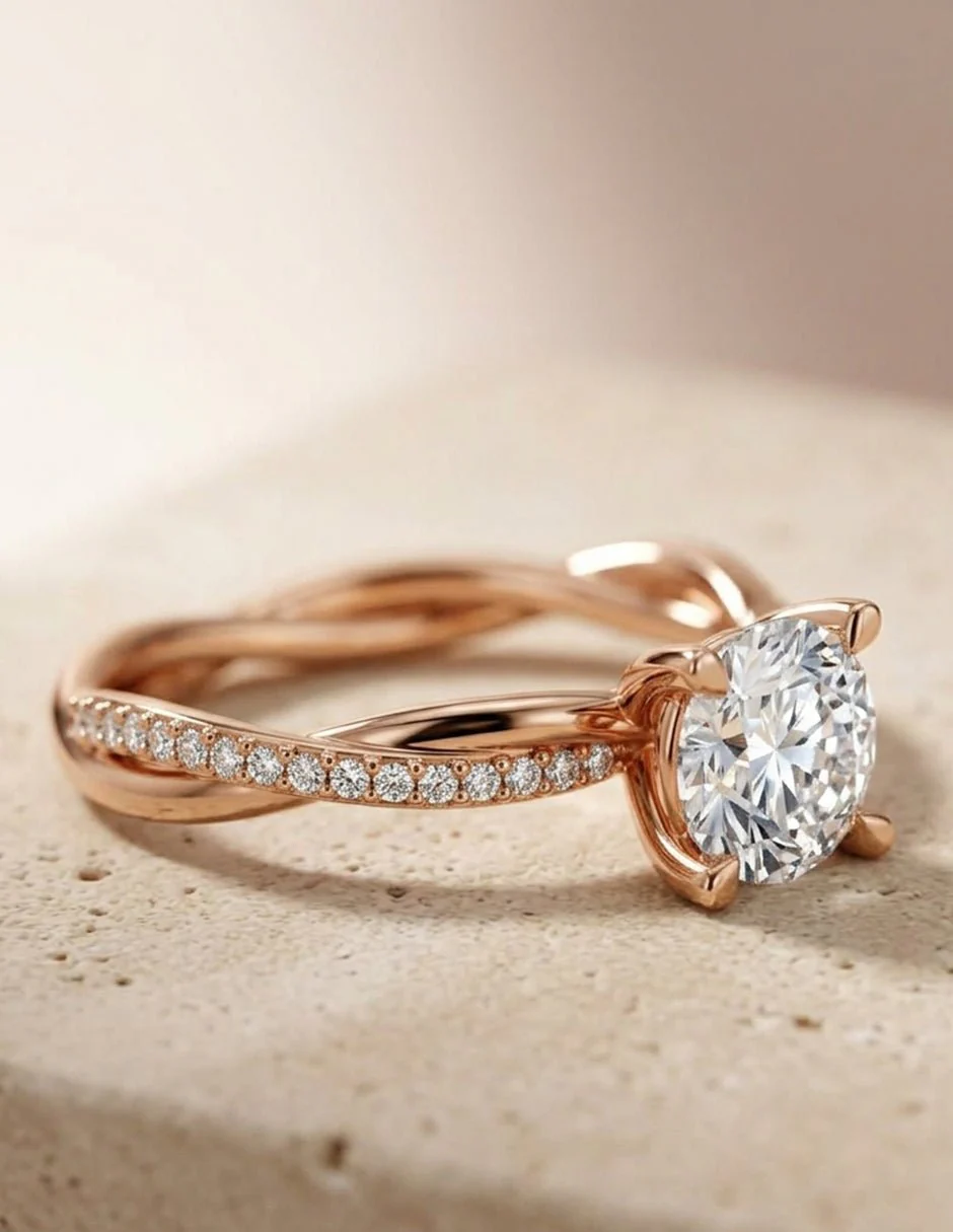 Anillo de Compromiso - pavé - AMORE595-RD-CZ - Image 19
