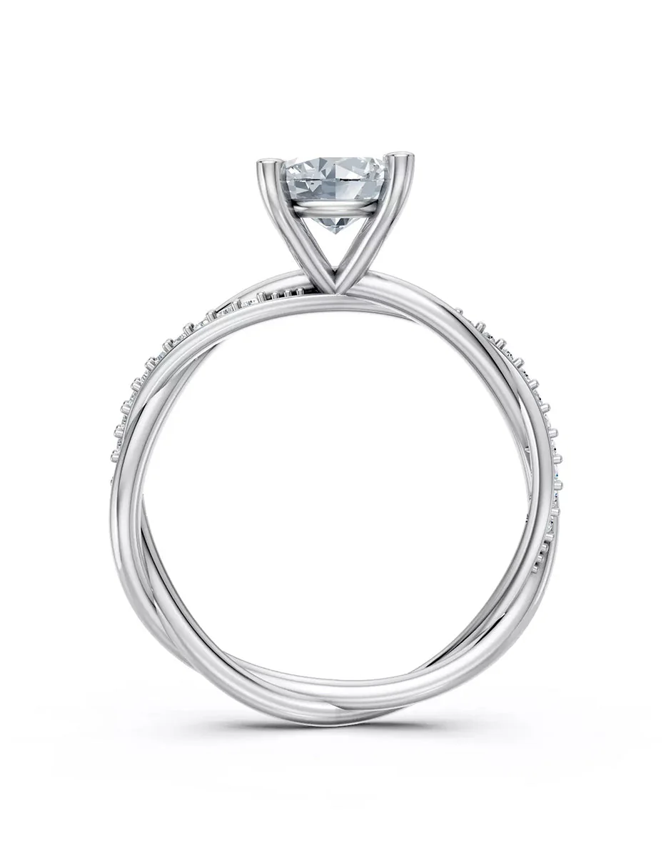 Anillo de Compromiso - pavé - AMORE595-RD-CZ - Image 2