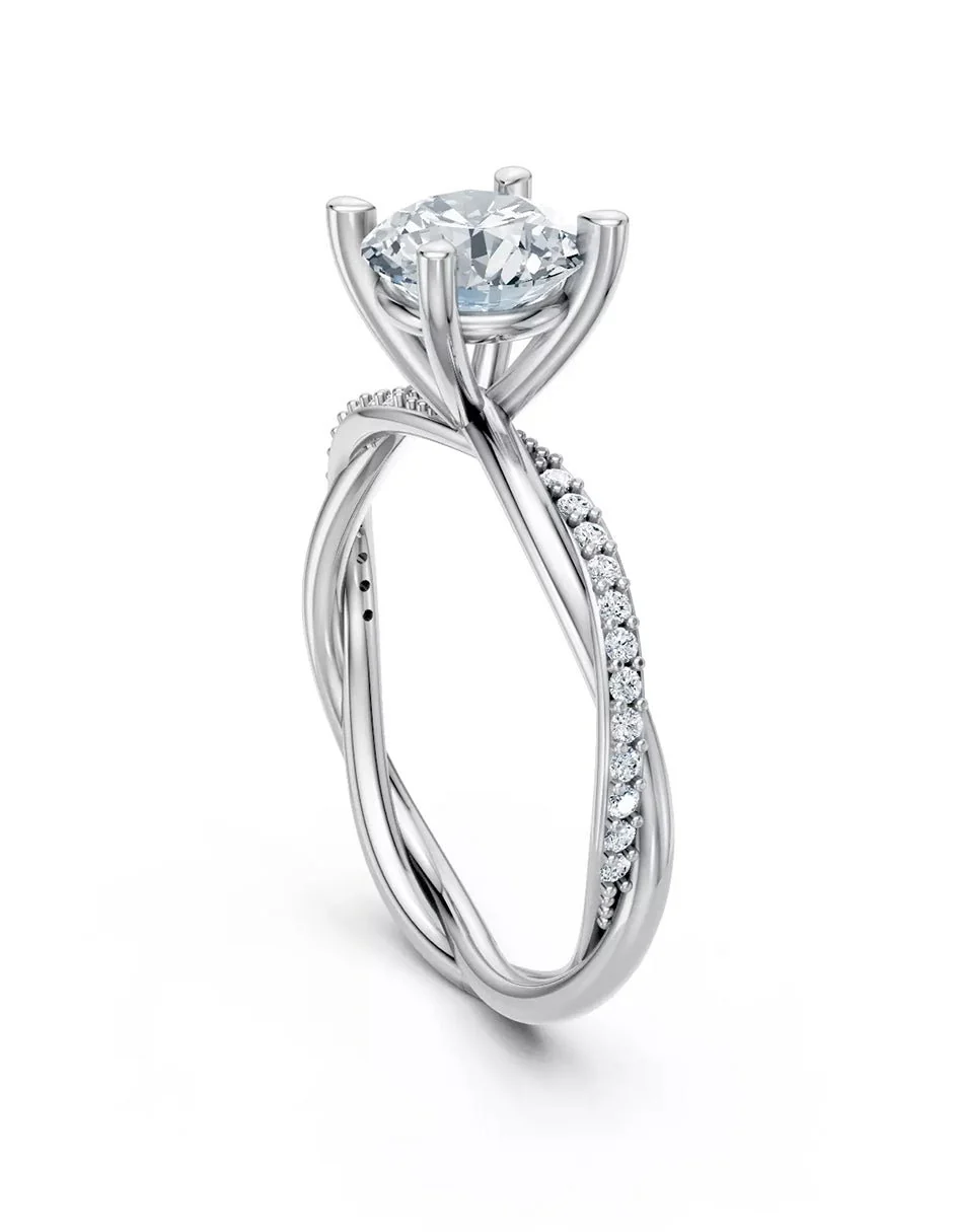 Anillo de Compromiso - pavé - AMORE595-RD-CZ - Image 4