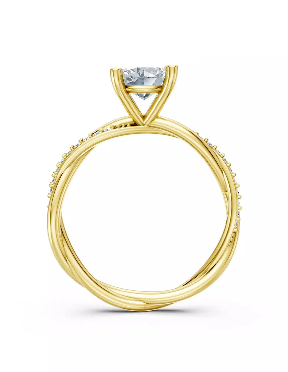 Anillo de Compromiso - pavé - AMORE595-RD-CZ - Image 6