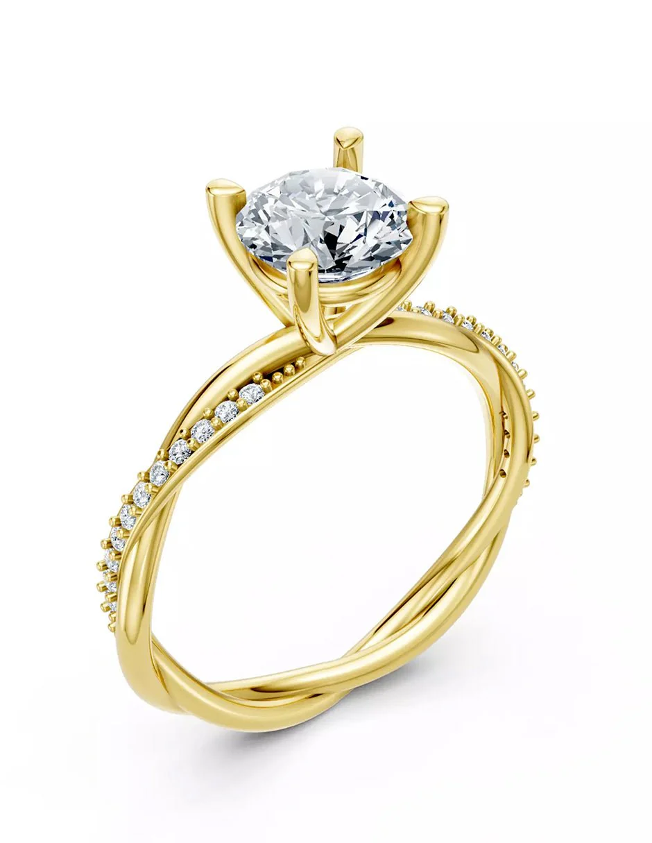 Anillo de Compromiso - pavé - AMORE595-RD-CZ - Image 7
