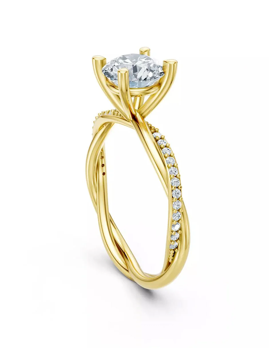 Anillo de Compromiso - pavé - AMORE595-RD-CZ - Image 8