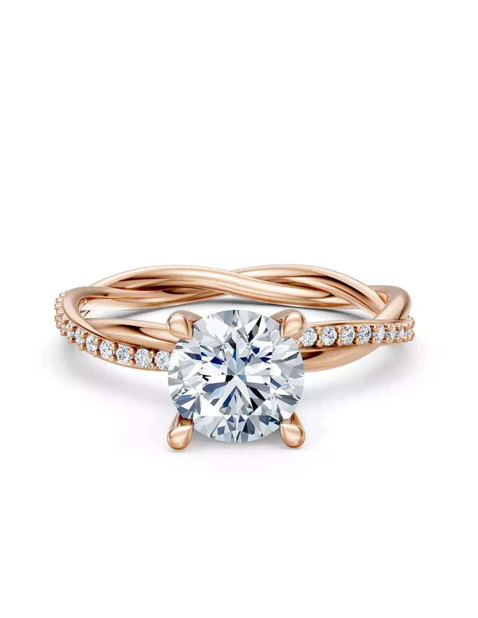Anillo de Compromiso - pavé - AMORE595-RD-CZ - Image 9