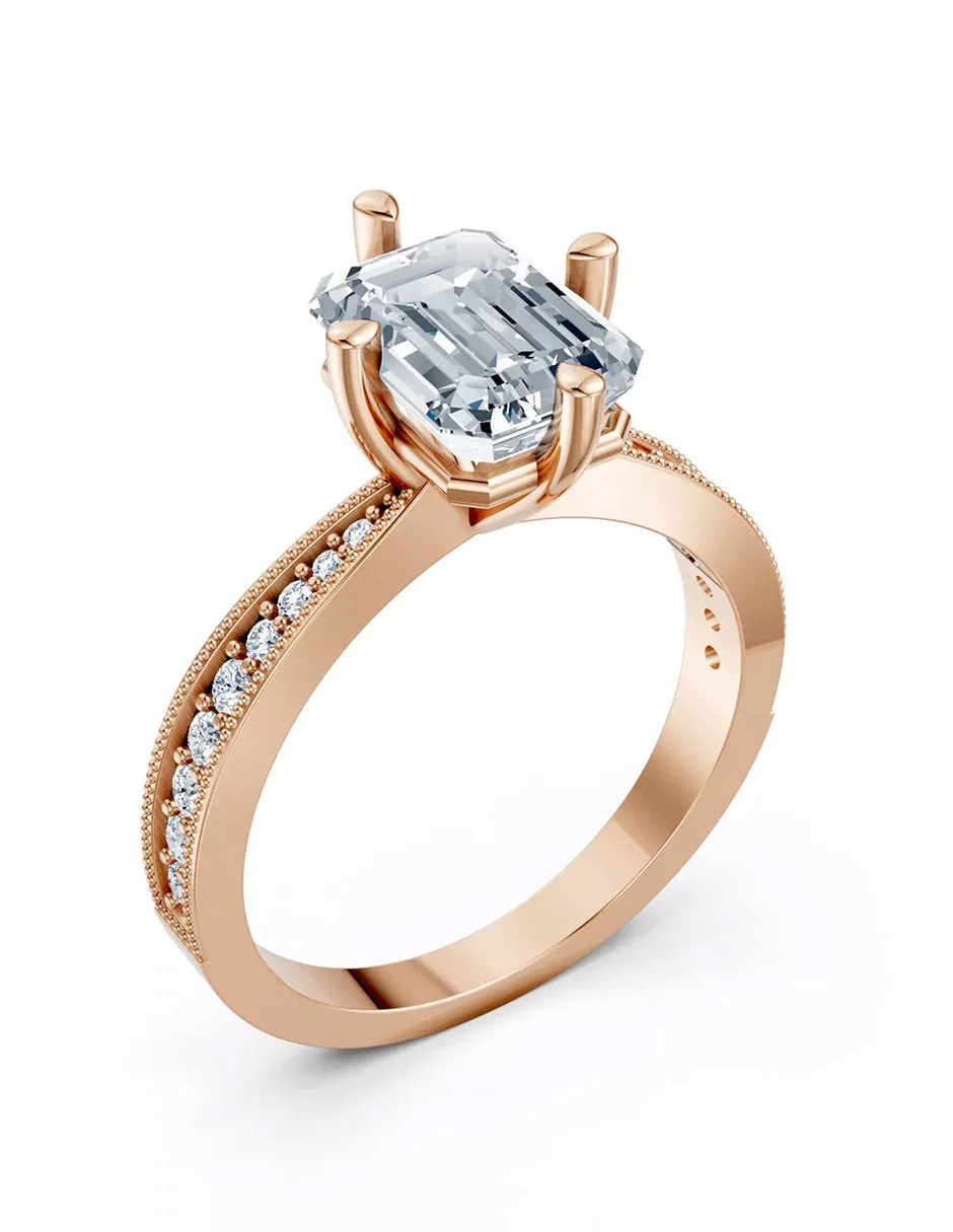 Anillo de Compromiso - pavé - AMORE596-EM-CZ - Image 11
