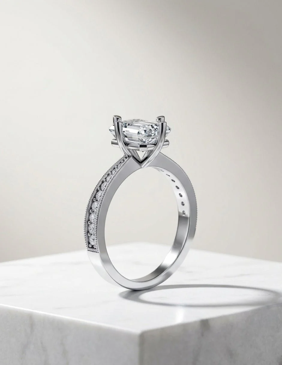 Anillo de Compromiso - pavé - AMORE596-EM-CZ - Image 13