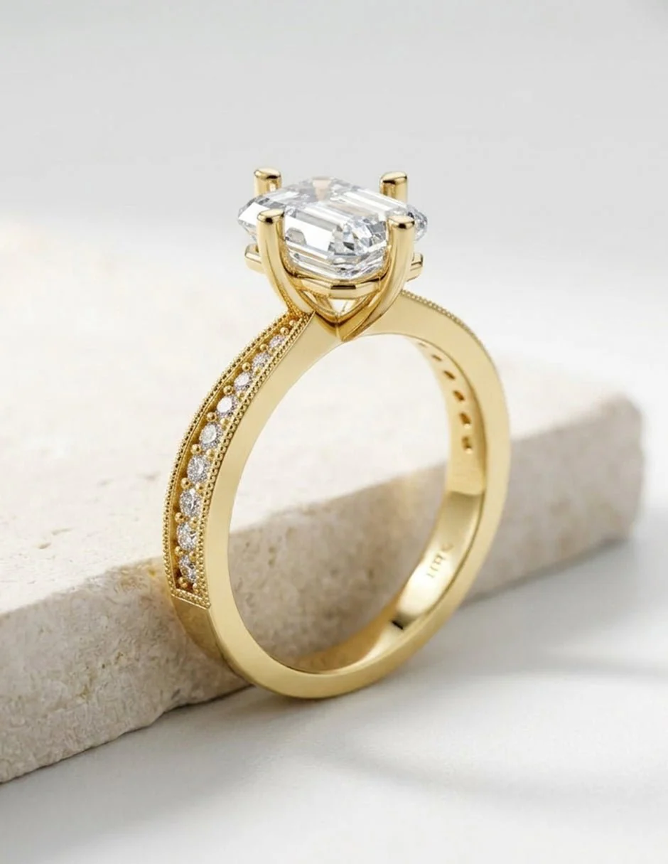 Anillo de Compromiso - pavé - AMORE596-EM-CZ - Image 15