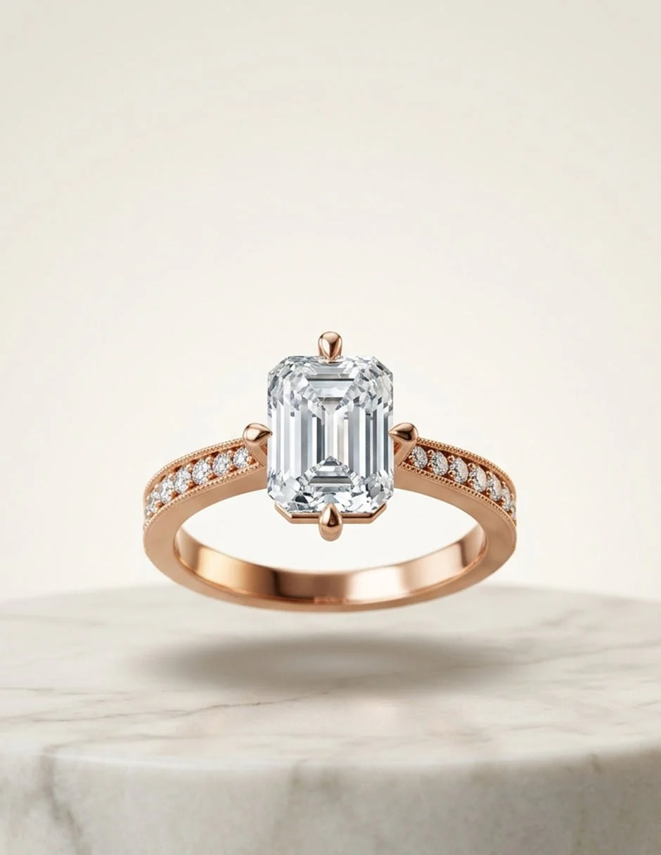 Anillo de Compromiso - pavé - AMORE596-EM-CZ - Image 16